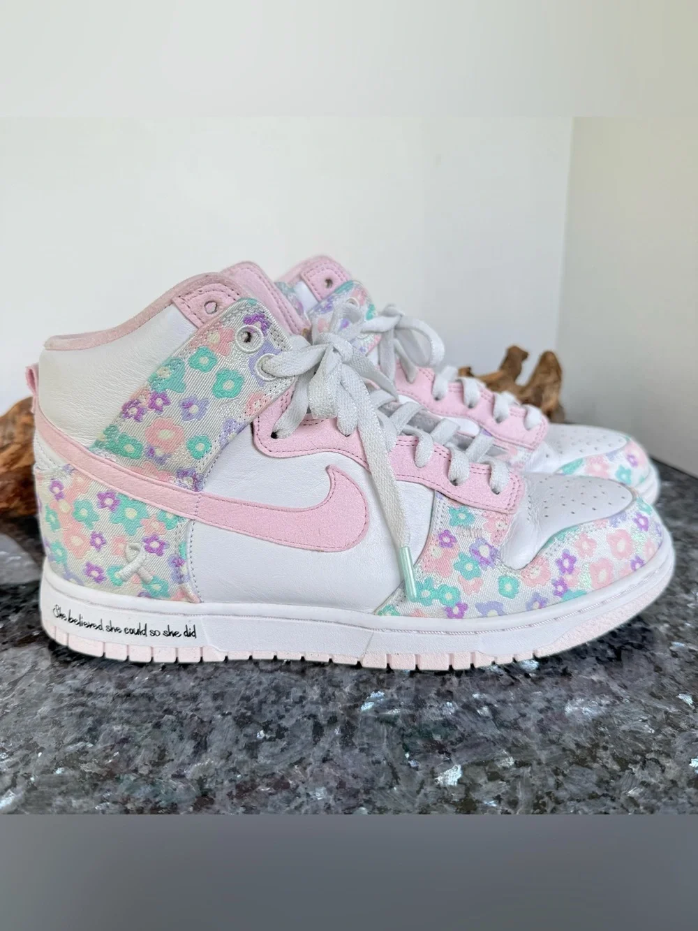 Nike x Doernbecher XIX Dunk High 'White Pink' size 11, cookie sneaker
